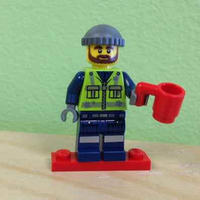 LEGO Minifigure-Garbage Man Grant-The LEGO Movie-TLM050-Creative Brick Builders
